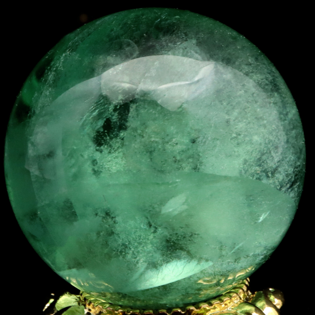 グリーン フローライト AAA 丸玉 直径 スフィア 台座 蛍石 天然石 1点もの パワーストーン Fluorite