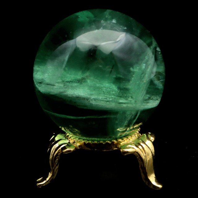 グリーン フローライト AAA 丸玉 直径 スフィア 台座 蛍石 天然石 1点もの パワーストーン Fluorite
