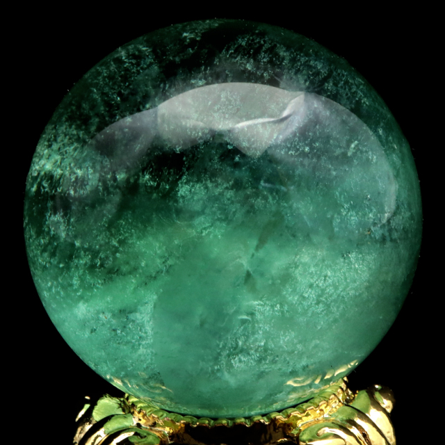 グリーン フローライト AAA 丸玉 直径 スフィア 台座 蛍石 天然石 1点もの パワーストーン Fluorite