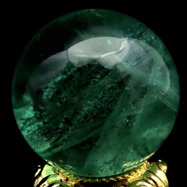 グリーン フローライト AAA 丸玉 直径 スフィア 台座 蛍石 天然石 1点もの パワーストーン Fluorite