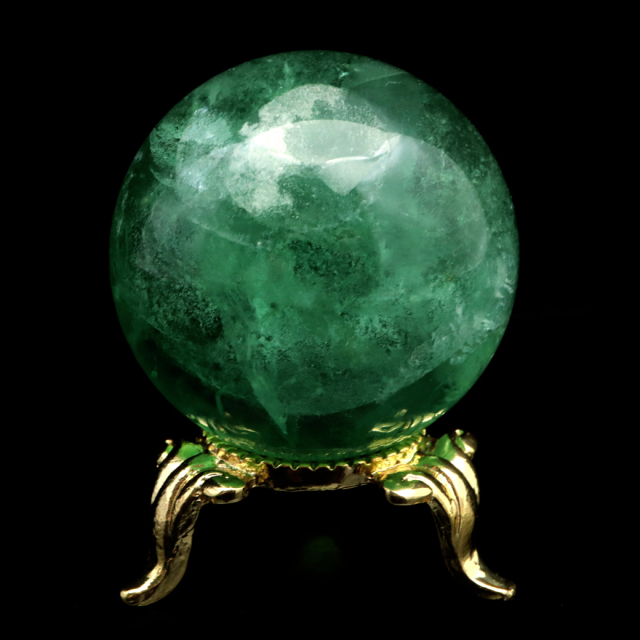 グリーン フローライト AAA 丸玉 直径 スフィア 台座 蛍石 天然石 1点もの パワーストーン Fluorite