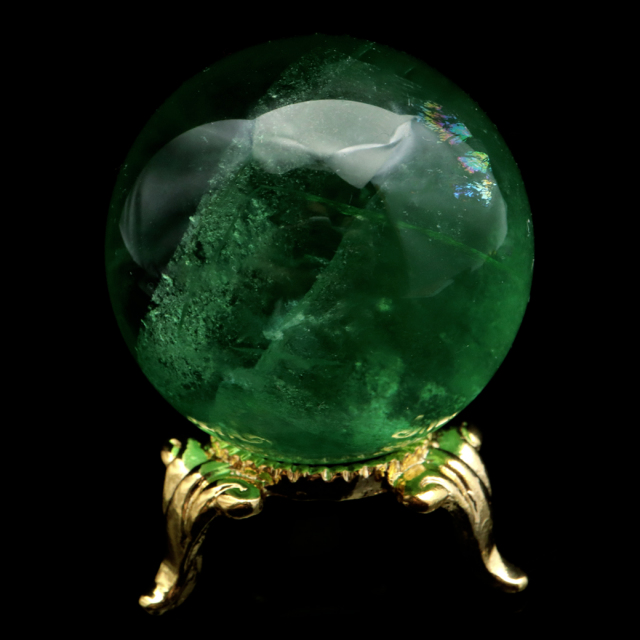 グリーン フローライト AAA 丸玉 直径 スフィア 台座 蛍石 天然石 1点もの パワーストーン Fluorite