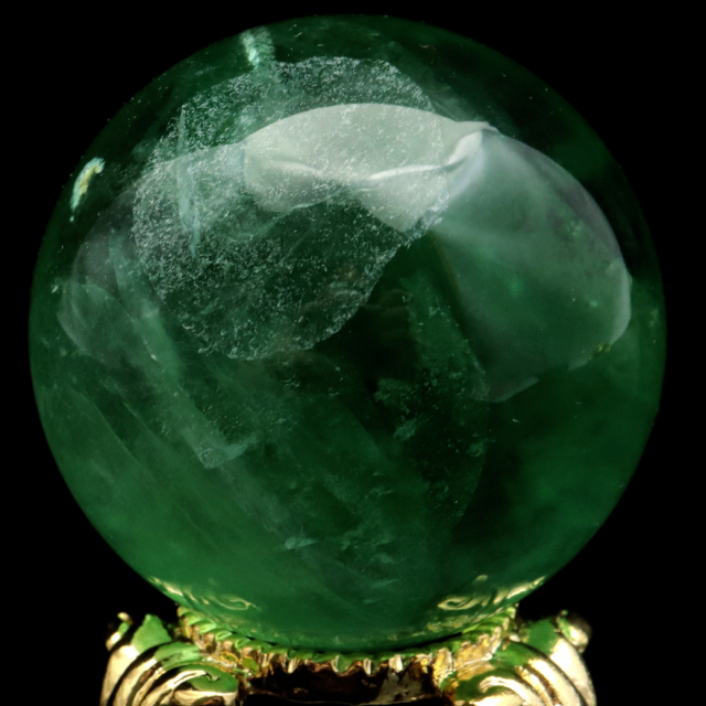 グリーン フローライト AAA 丸玉 直径 スフィア 台座 蛍石 天然石 1点もの パワーストーン Fluorite