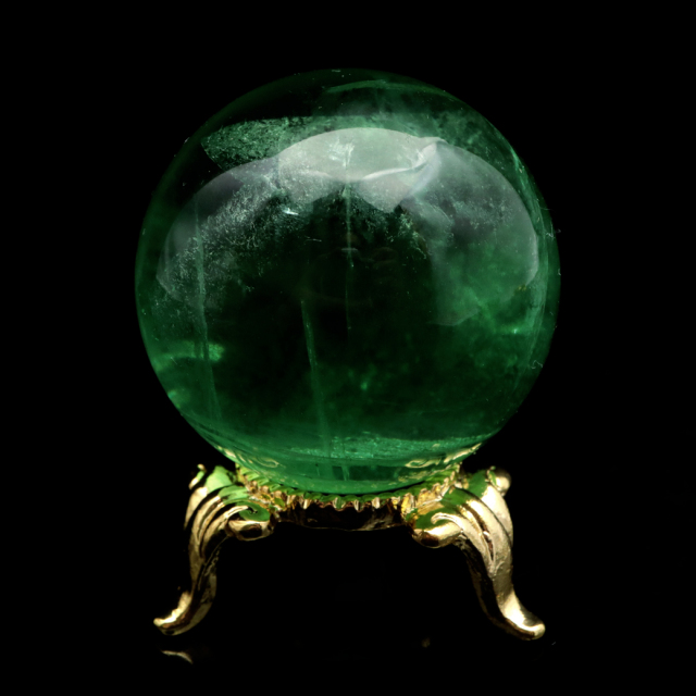 グリーン フローライト AAA 丸玉 直径 スフィア 台座 蛍石 天然石 1点もの パワーストーン Fluorite