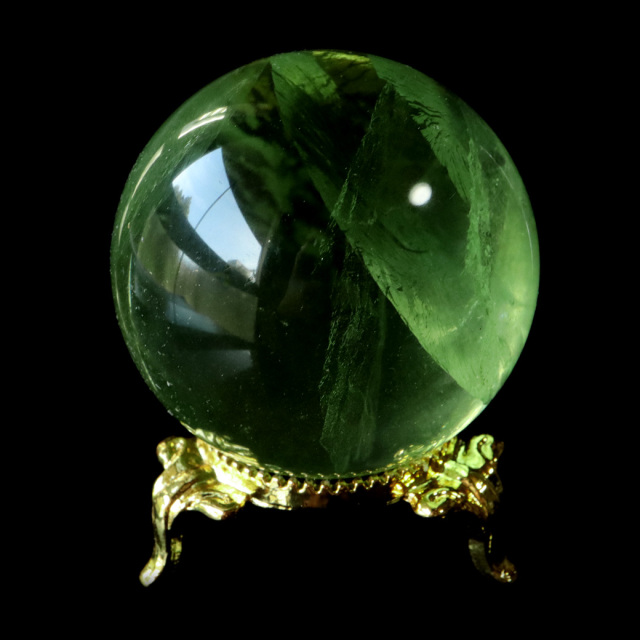 グリーン フローライト AAAAA 丸玉 直径 約43mm 虹入り レインボー