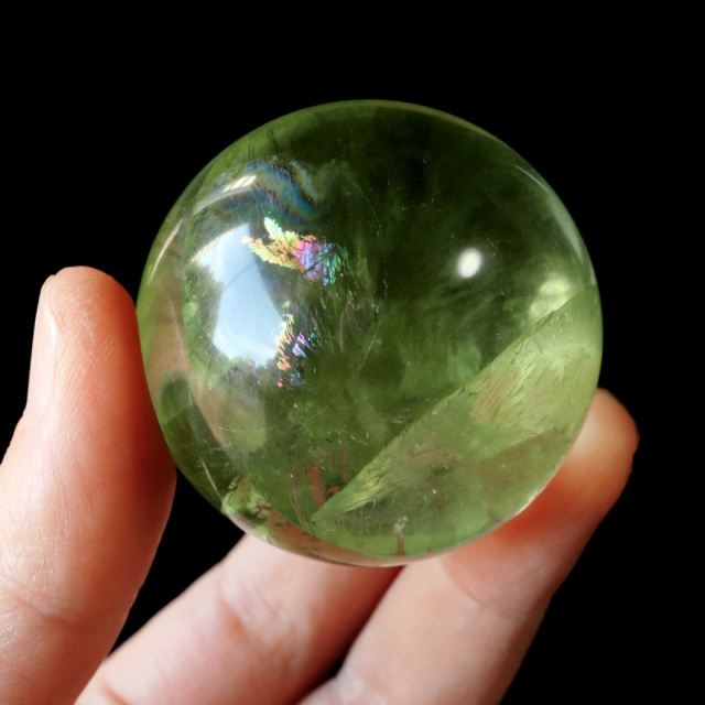 特大フローライト玉　置物　水晶玉　蛍石　7cm 天然石　パワーストーン グリーン フローライト AAAAA 丸玉 直径 約46mm 透き通る透明感