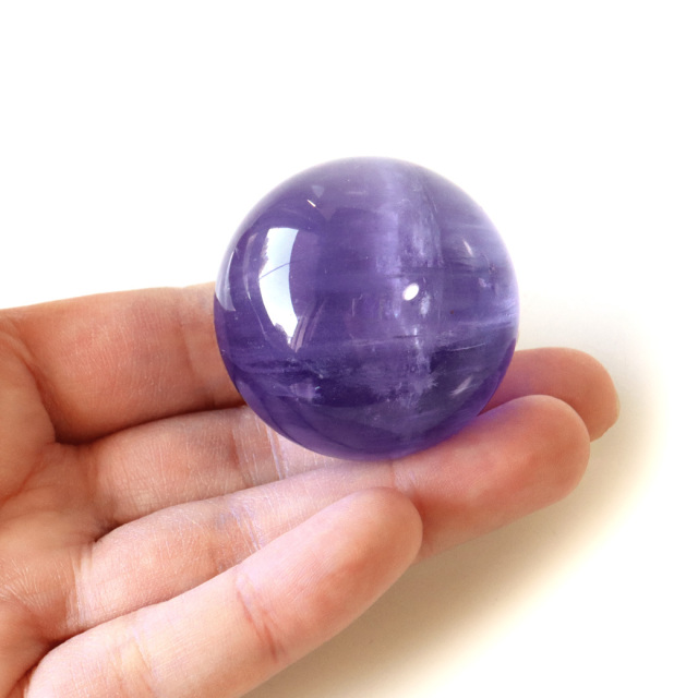 パープル フローライト AAAAA 丸玉 透明感あり スフィア 台座 蛍石 天然石 1点もの パワーストーン Fluorite