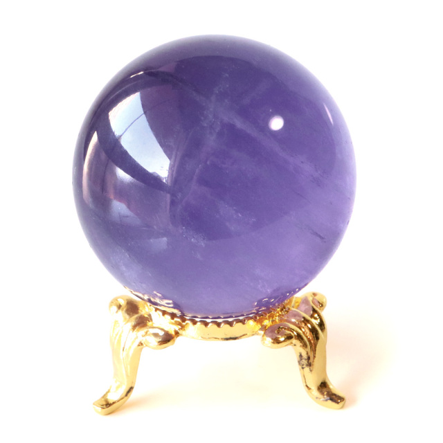 パープル フローライト AAAAA 丸玉 透明感あり スフィア 台座 蛍石 天然石 1点もの パワーストーン Fluorite