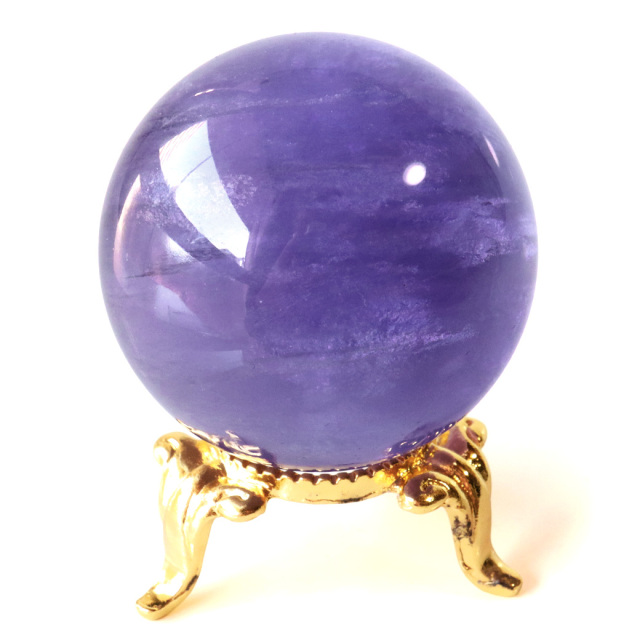 パープル フローライト AAAAA 丸玉 透明感あり スフィア 台座 蛍石 天然石 1点もの パワーストーン Fluorite