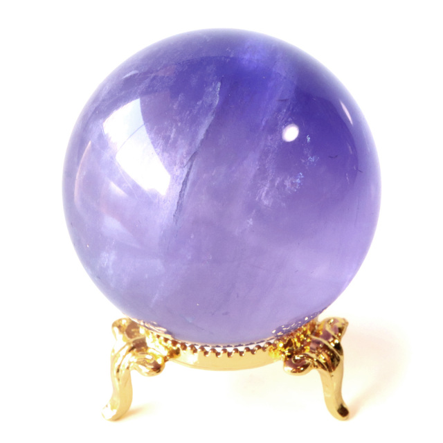 パープル フローライト AAAAA 丸玉 透明感あり スフィア 台座 蛍石 天然石 1点もの パワーストーン Fluorite