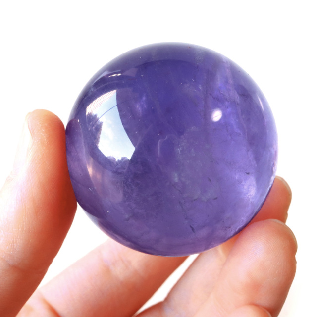 パープル フローライト AAAAA 丸玉 透明感あり スフィア 台座 蛍石 天然石 1点もの パワーストーン Fluorite