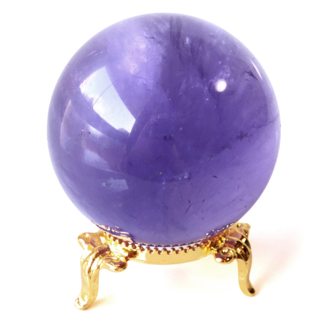 パープル フローライト AAAAA 丸玉 透明感あり スフィア 台座 蛍石 天然石 1点もの パワーストーン Fluorite