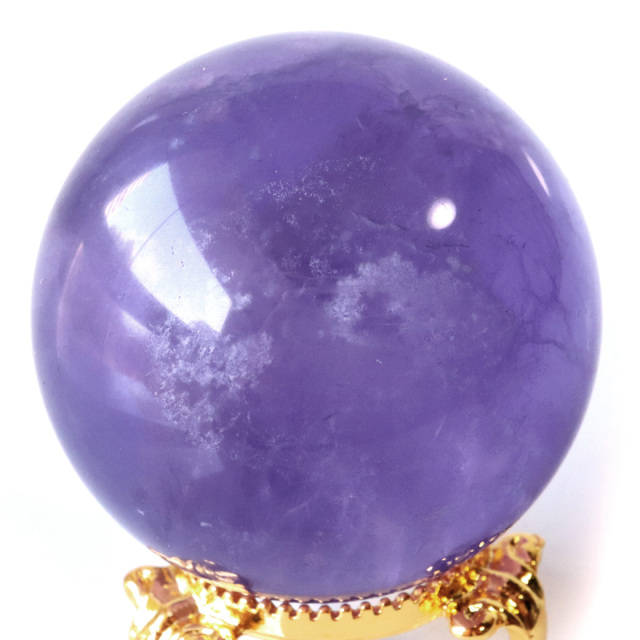 パープル フローライト AAAAA 丸玉 透明感あり スフィア 台座 蛍石 天然石 1点もの パワーストーン Fluorite