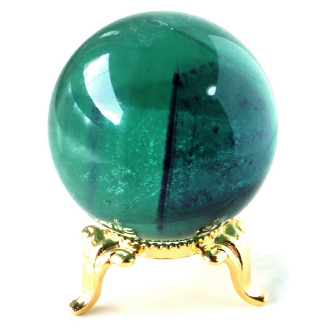 フローライト 丸玉 エメラルド 虹入り レインボー 大玉 精神 天才 蛍石