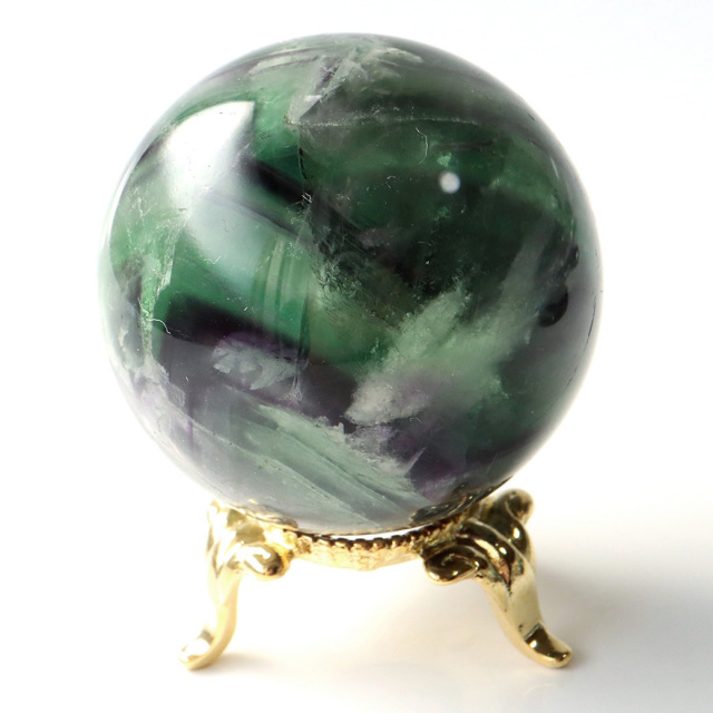 エンジェルフェザー フローライト 丸玉 台座付き 蛍石 天然石