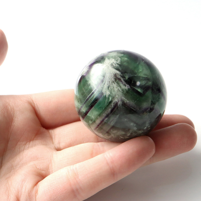 エンジェルフェザー フローライト 丸玉 台座付き 蛍石 天然石