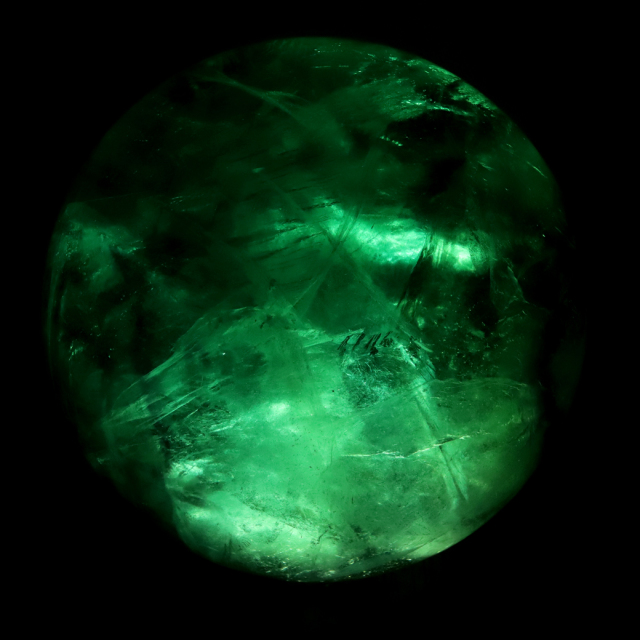 グリーン フローライト AAA 丸玉 直径 約10.5cm LED付き 台座 蛍石 天然石 1点もの パワーストーン Fluorite