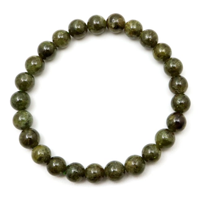 グリーン ガーネット ブレスレット 7mm 1点もの 天然石 1月 誕生石 柘榴石