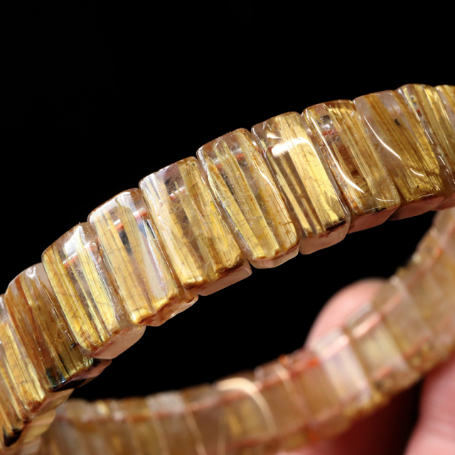 タイチン ルチルクォーツ AAAAA 1点物 バングル ブレスレット 金針 水晶 天然石 パワーストーン ゴールド 金運 仕事運 