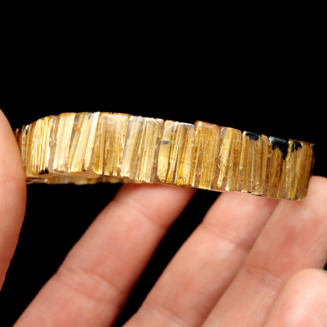 タイチン ルチルクォーツ AAAAA 1点物 バングル ブレスレット 金針 水晶 天然石 パワーストーン ゴールド 金運 仕事運 
