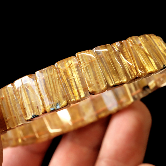タイチン ルチルクォーツ AAAAA 1点物 バングル ブレスレット 金針 水晶 天然石 パワーストーン ゴールド 金運 仕事運 