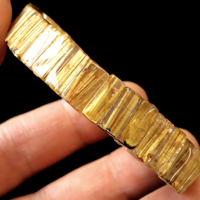 タイチン ルチルクォーツ AAAAA 1点物 バングル ブレスレット 金針 水晶 天然石 パワーストーン ゴールド 金運 仕事運 