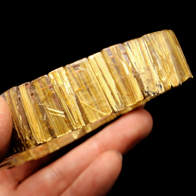 タイチン ルチルクォーツ AAAAA 1点物 バングル ブレスレット 金針 水晶 天然石 パワーストーン ゴールド 金運 仕事運 