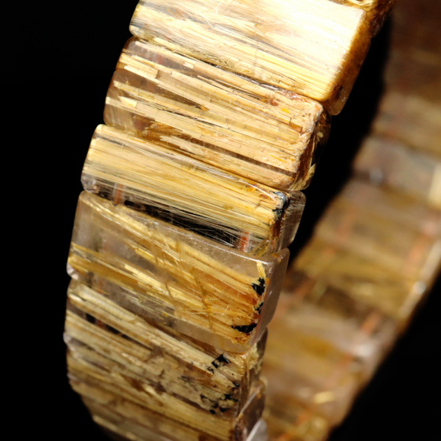 タイチン ルチルクォーツ AAAAA 1点物 バングル ブレスレット 金針 水晶 天然石 パワーストーン ゴールド 金運 仕事運 