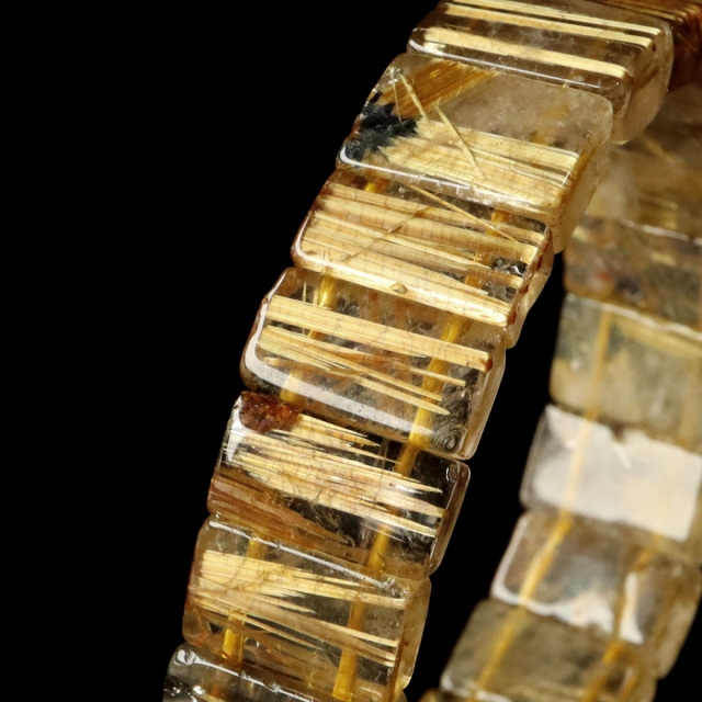 タイチン ルチルクォーツ AAA バングル ブレスレット 太陽ルチル 天然石 パワーストーン 太金針 水晶 金運  1点物 希少 レア