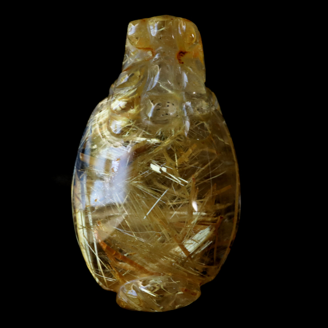 タイチン ルチルクォーツ ロングイ 龍亀 風水 置物 天然石 1点物 希少 レア