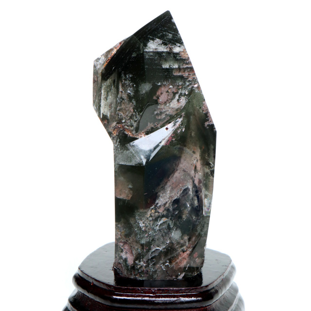 ガーデンクォーツ 原石 ブラジル産 857g 1点物 幻影 グリーン ファントム レインボー 虹入り 浄化 Garden quartz