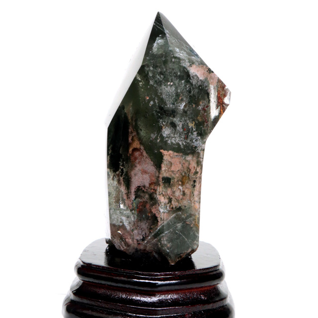 ガーデンクォーツ 原石 ブラジル産 857g 1点物 幻影 グリーン ファントム レインボー 虹入り 浄化 Garden quartz