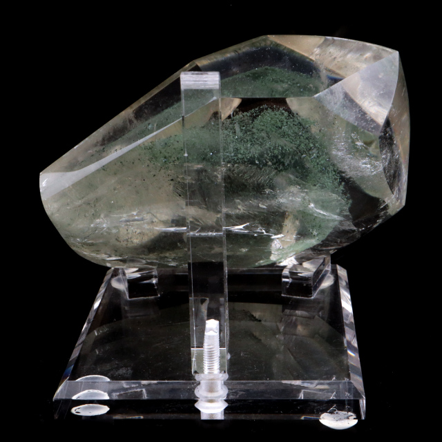 ガーデンクォーツ 原石 ブラジル産 527g 1点物 幻影 グリーン ファントム 浄化 庭園水晶 置物 置き物 天然石 パワーストーン