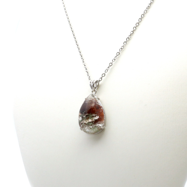 ガーデンクォーツ ペンダント 庭園 水晶 天然石 パワーストーン ネックレス 1点物 Silver925 自然の芸術