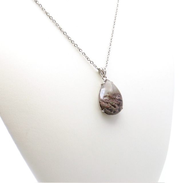 ガーデンクォーツ ペンダント 庭園 水晶 天然石 パワーストーン ネックレス 1点物 Silver925 自然の芸術