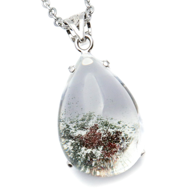 ガーデンクォーツ ペンダント 庭園 水晶 天然石 パワーストーン ネックレス 1点物 Silver925 自然の芸術