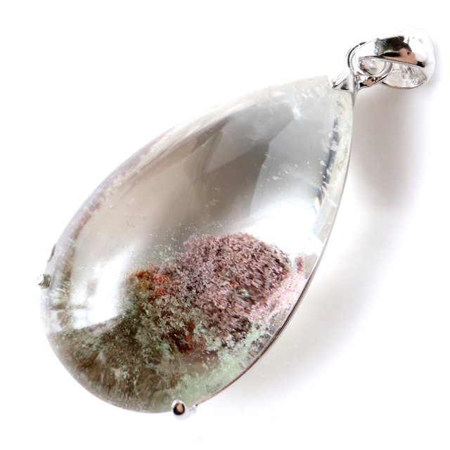 ガーデンクォーツ 庭園 水晶 ネックレス 天然石 ペンダント 透明度高め 大きめサイズ 1点物 Silver925 自然の芸術 母の日