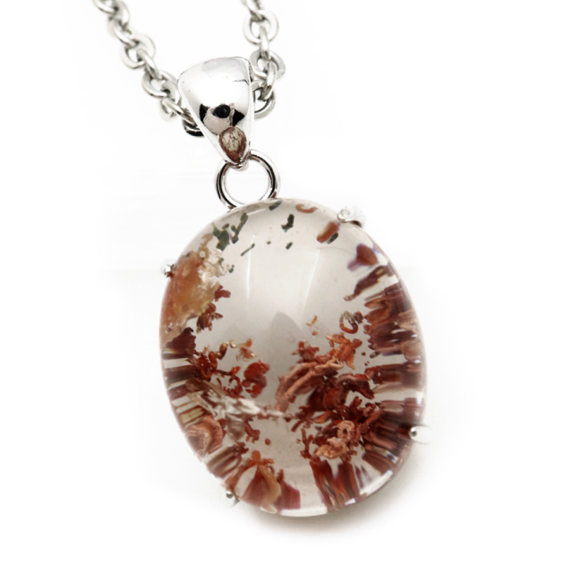 ガーデンクォーツ ペンダント 庭園 水晶 天然石 ネックレス 1点物 Silver925 自然の芸術