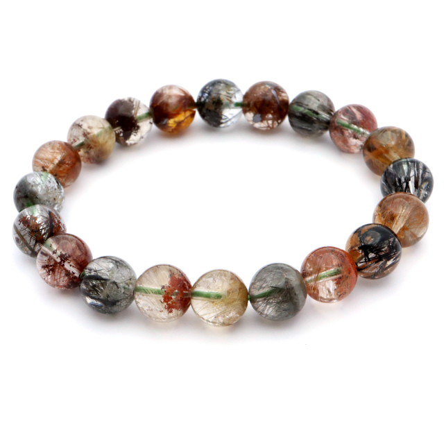 ✩.*˚ガーデン共生ルチル スフィア ✩.*˚ ガーデンルチルクォーツ ブレスレット 庭園水晶 針入り 9.5mm 1点もの