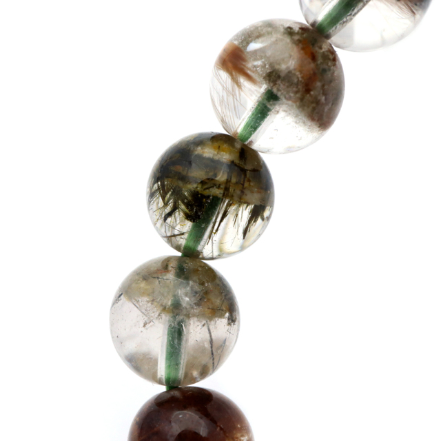 ハート　水晶　ルチル＆ガーデンクォーツミックス　天然石ブレスレット　素敵な逸品 ハート 水晶 ルチル＆ガーデンクォーツミックス 天然石ブレスレット