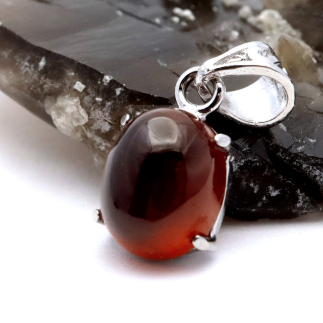 ガーネット ネックレス オレンジ 天然石 ペンダント Silver925 柘榴石 パワーストーン 1月 誕生石 garnet