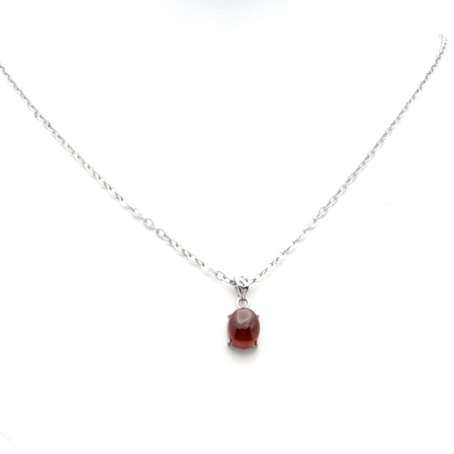 ガーネット ネックレス オレンジ 天然石 ペンダント Silver925 柘榴石 パワーストーン 1月 誕生石 garnet