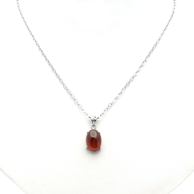 ガーネット ネックレス オレンジ 天然石 ペンダント Silver925 柘榴石 パワーストーン 1月 誕生石 garnet