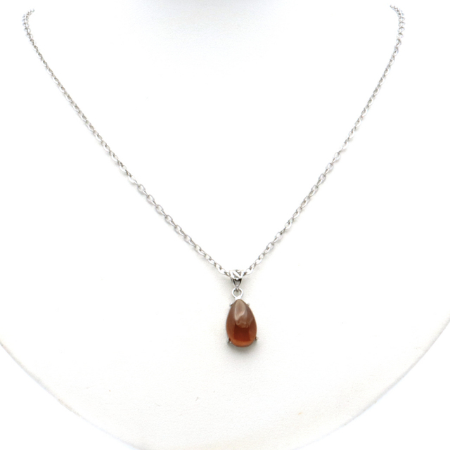 ガーネット ネックレス オレンジ 天然石 ペンダント Silver925 柘榴石 パワーストーン 1月 誕生石 garnet