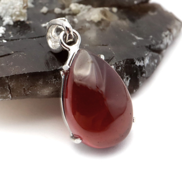 ガーネット ネックレス オレンジ 天然石 ペンダント Silver925 柘榴石 パワーストーン 1月 誕生石 garnet