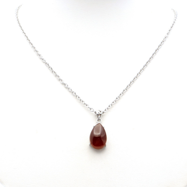 ガーネット ネックレス オレンジ 天然石 ペンダント Silver925 柘榴石 パワーストーン 1月 誕生石 garnet