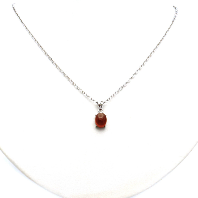 ガーネット ネックレス オレンジ 天然石 ペンダント Silver925 柘榴石 パワーストーン 1月 誕生石 garnet