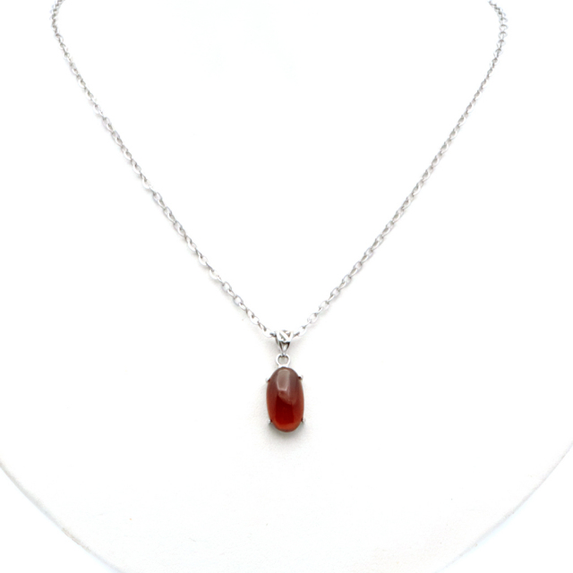 ガーネット ネックレス オレンジ 天然石 ペンダント Silver925 柘榴石 パワーストーン 1月 誕生石 garnet
