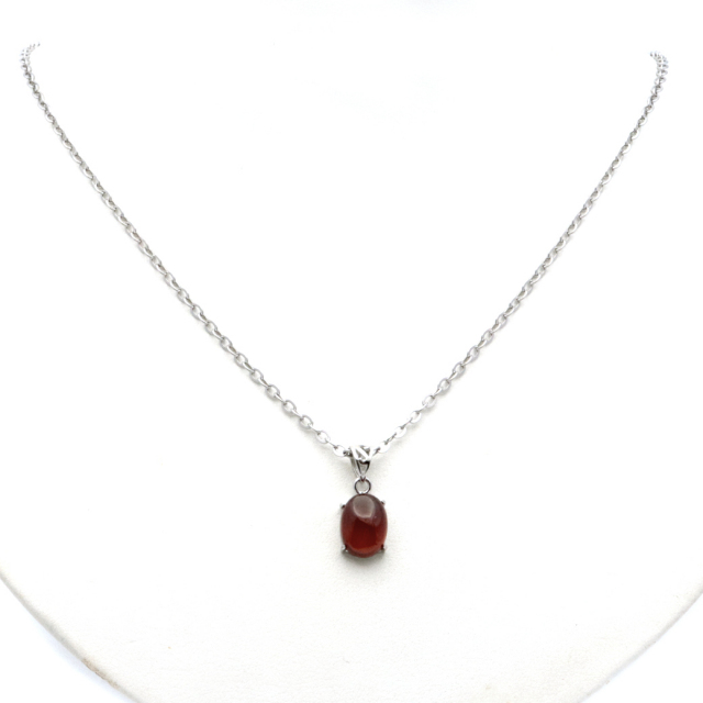 ガーネット ネックレス オレンジ 天然石 ペンダント Silver925 柘榴石 パワーストーン 1月 誕生石 garnet