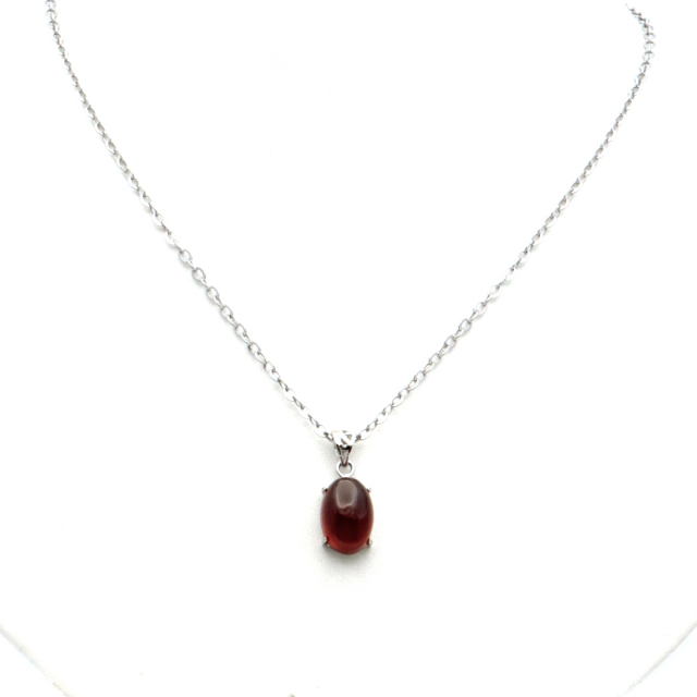 ガーネット ネックレス オレンジ 天然石 ペンダント Silver925 柘榴石 パワーストーン 1月 誕生石 garnet